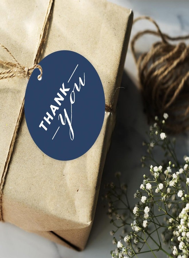Andaz Press Circle Gift Tags, Chic Style, Thank You, Navy Blue, 24-Pack - Image 2